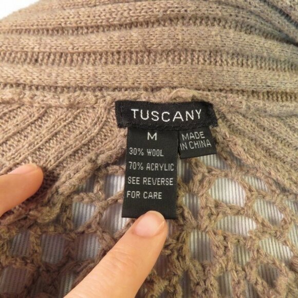 Crochet Back Wool Blend Long Cardigan - Picture 5 of 5